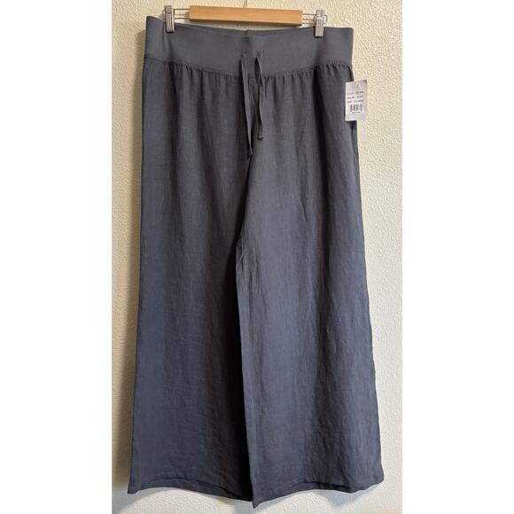 krisa Pants - NWT Krisa By Revolve Size XL 100% Linen Wide Leg Gray Pants Lagenlook Grunge
